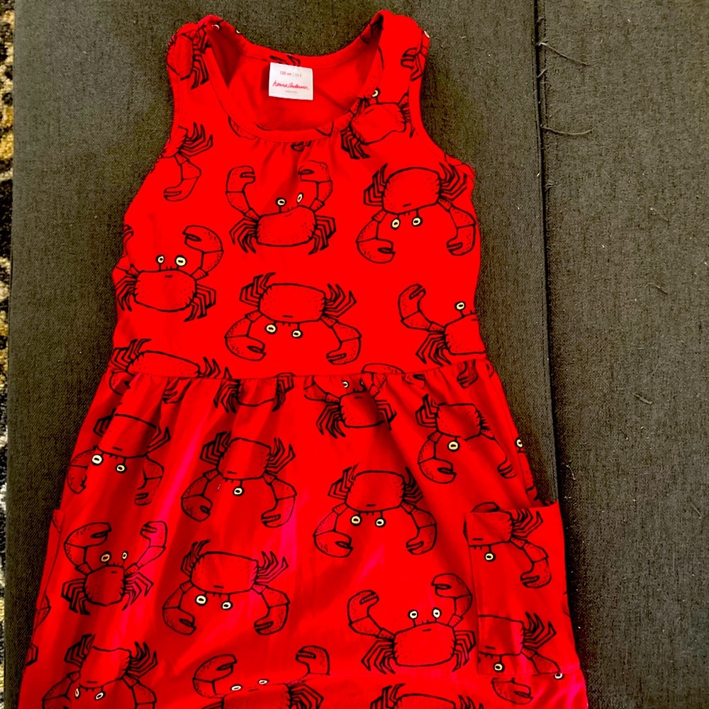Hanna Andersson Red crab dress, size 8 (130)